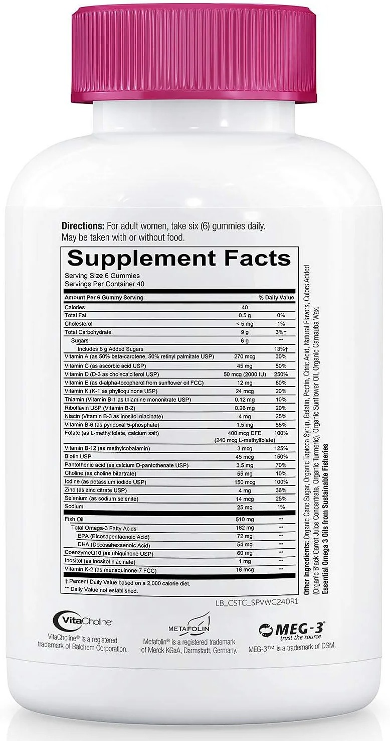 SmartyPants Women's Complete Multivitamin Dietary Supplement Netcount - 240 Adet-1