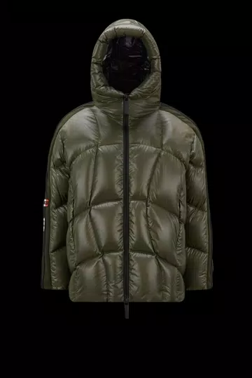 Moncler X Adidas Originals Baiser Short Down Jacket - Dark Green
