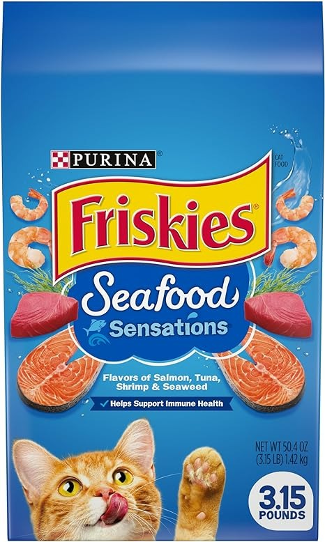 Purina Friskies Dry Cat Food, Seafood Sensations - 50.4 Oz - 4 Adet-0