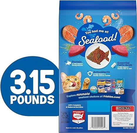 Purina Friskies Dry Cat Food, Seafood Sensations - 50.4 Oz - 4 Adet-1