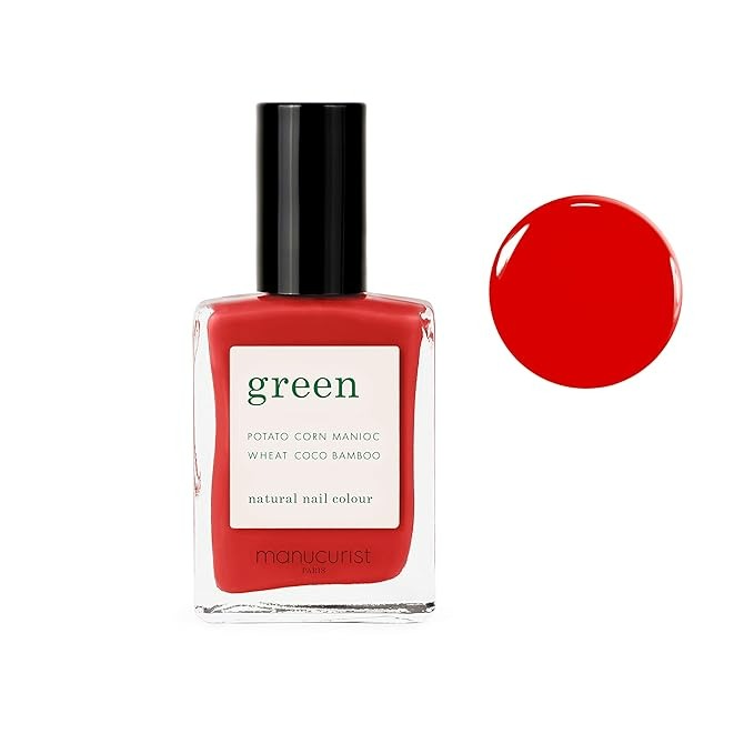 Manucurist Green Poppy Red Nail Polish - Natural 9-Free Regular Polish - 0.5 Fl Oz