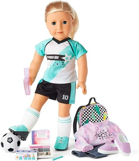 American Girl Truly Me 18 Inch Doll 27 & School Day to Soccer Play Playset with Supplies - Blonde-0