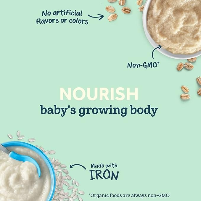 Gerber Baby Cereal Organic 1st Foods Grain & Grow Oatmeal - 8 Oz - 6'lı Paket-1