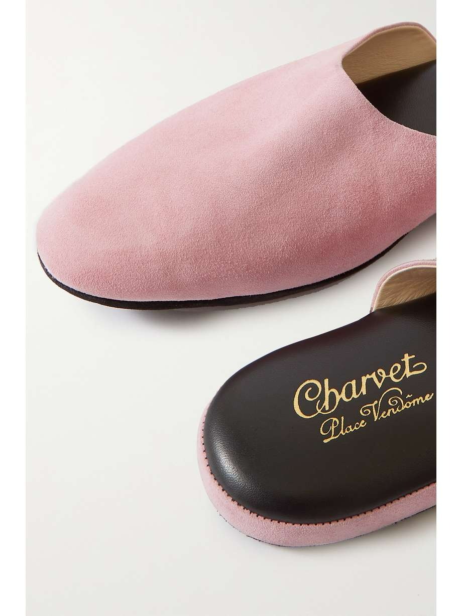 Charvet Suede Slippers - Pink-1
