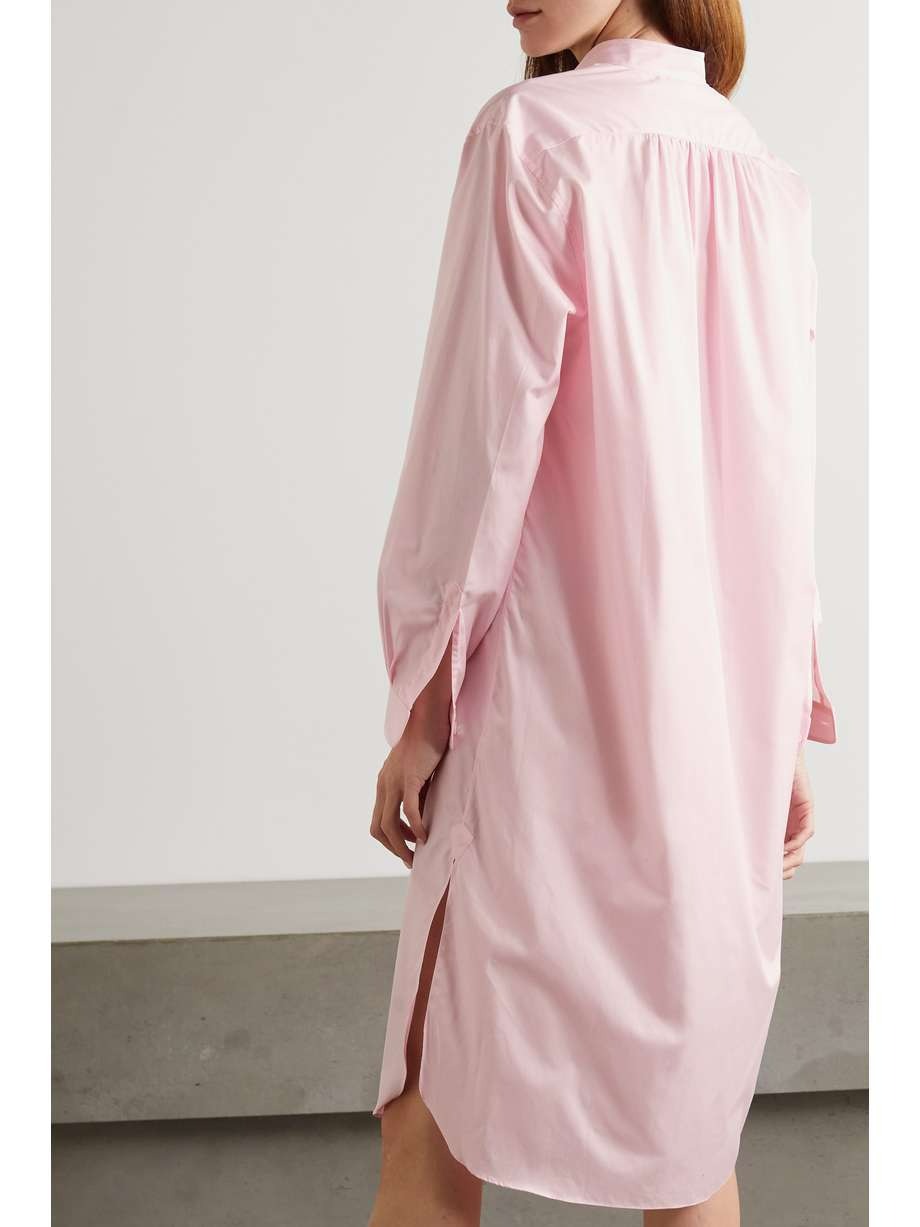Charvet Elysee Oversized cotton-Poplin Nightdress - Baby Pink-1