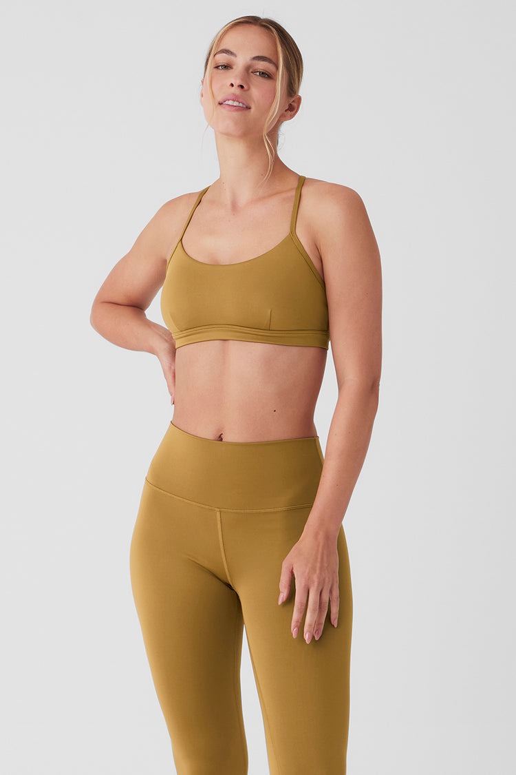 Alo Yoga Airlift Intrigue Bra - Golden Olive Branch