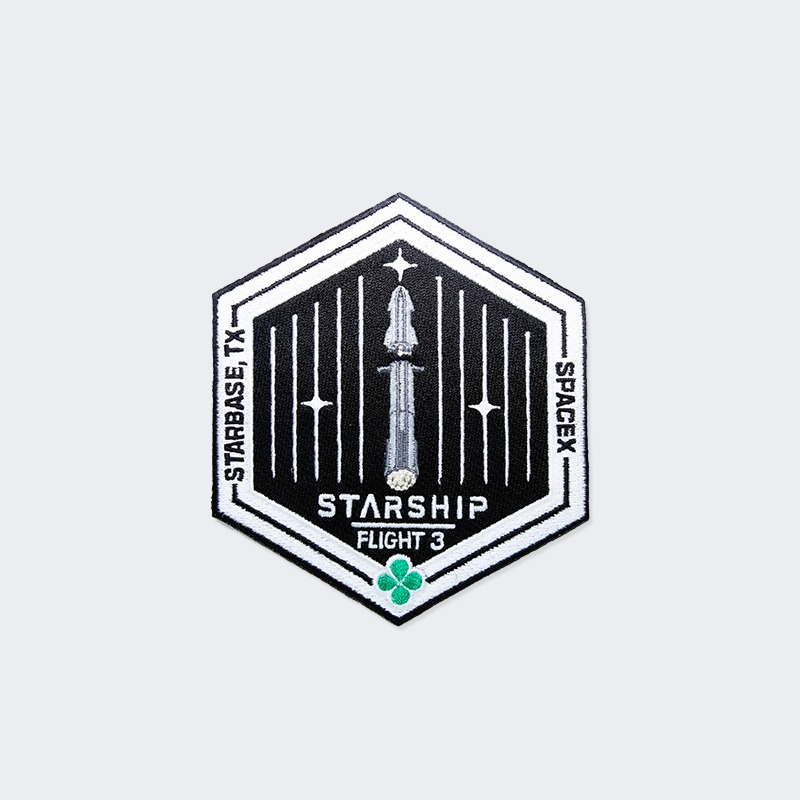 sPACE X STARSHIP FLIGHT 3 MISSION PATCH