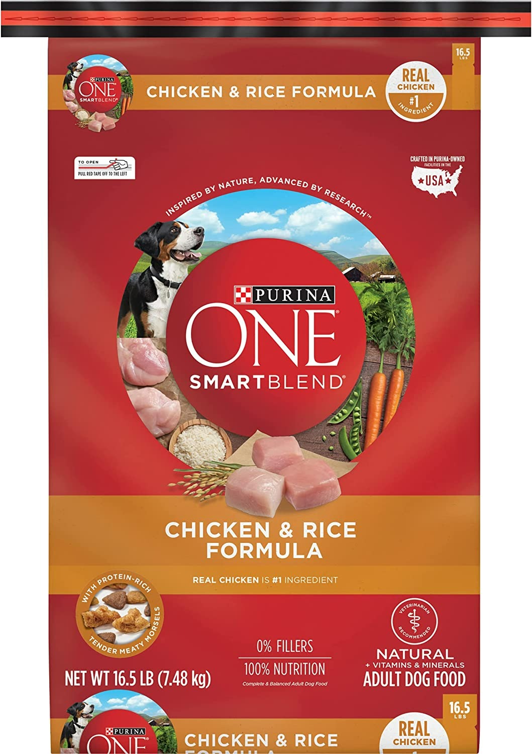 Purina One Natural Dry Dog Food Chicken & Rice Formula - 7.48 kg-0