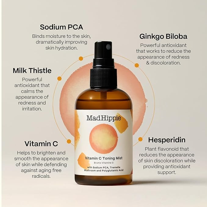 Mad Hippie Vitamin C Toning Mist – Vitamin C Facial Mist Hydrating Spray - 4 Oz-1