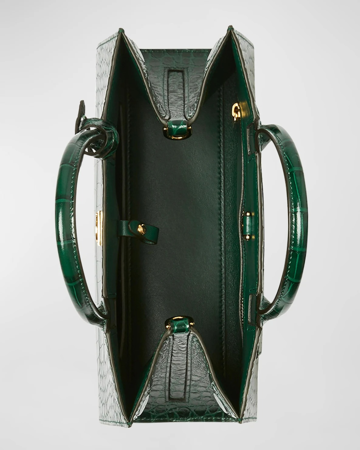 Burberry Frances Croc-Embossed Top-Handle Bag-1