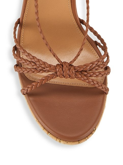 Aquazzura Havana 110MM Braided Leather Wedge Sandals-2