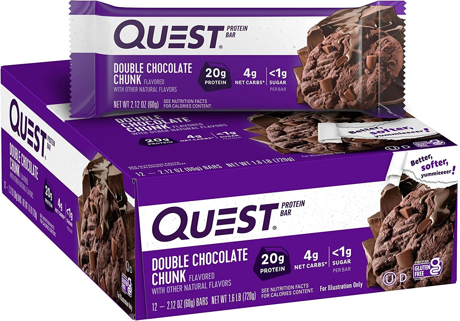 Quest Nutrition Double Chocolate Chunk Protein Bars -  12 Adet-0