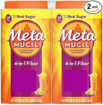 Metamucil 4-in-1 Fiber with Real Sugar  - 2'li Paket