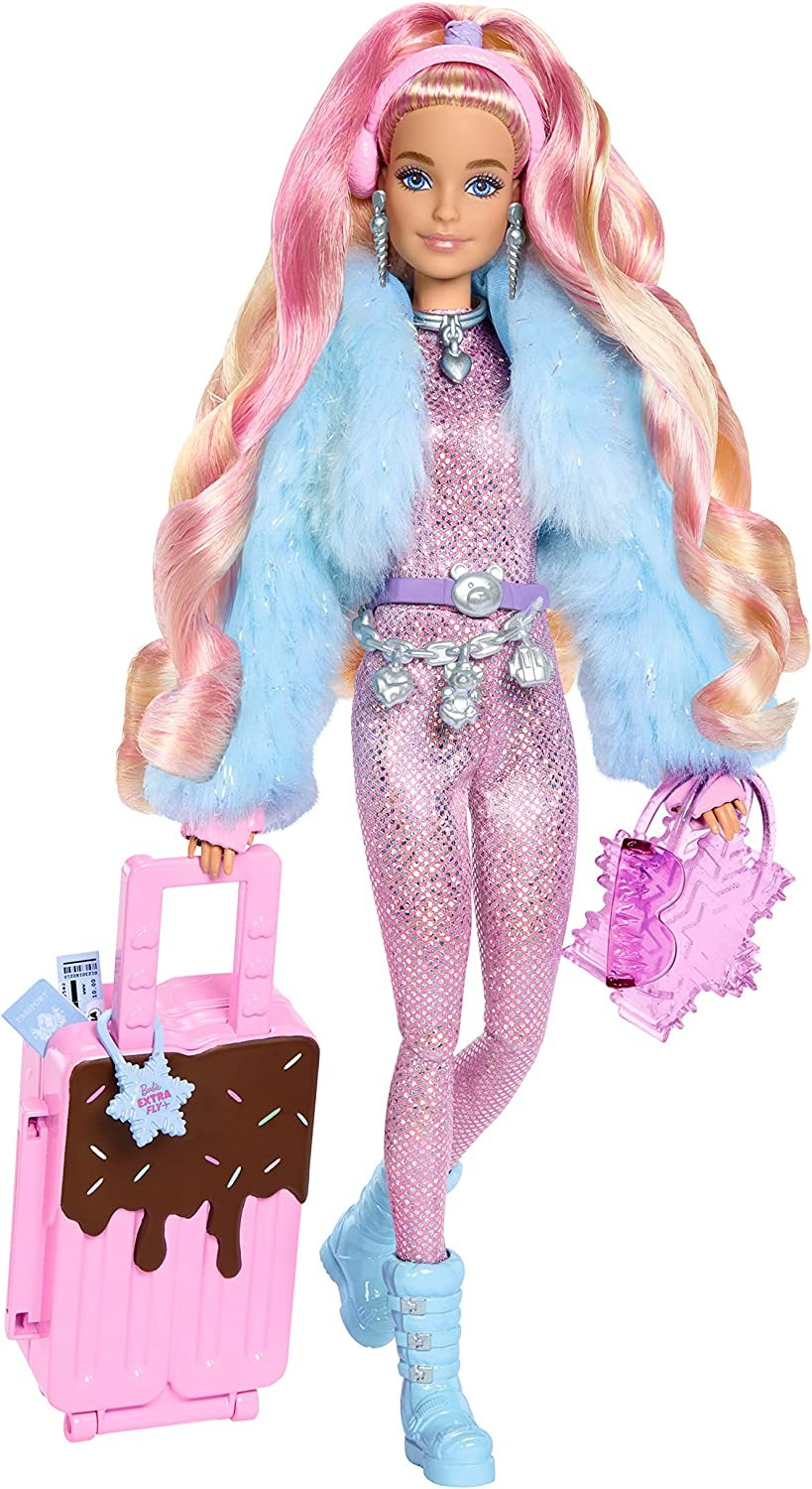 Travel Barbie Doll with Wintery Snow Fashion-1