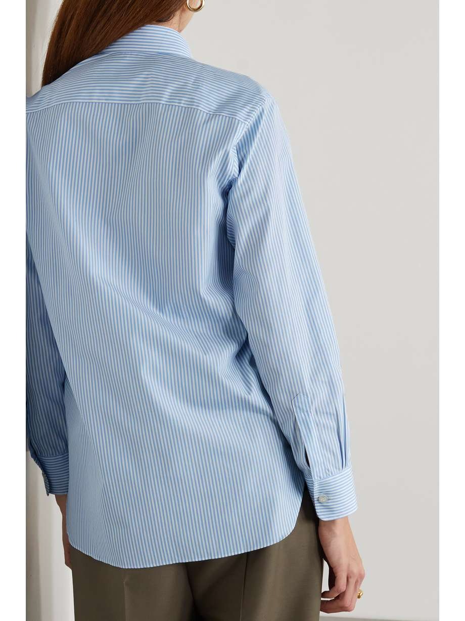 Charvet Striped Cotton-Poplin Shirt - Blue-2
