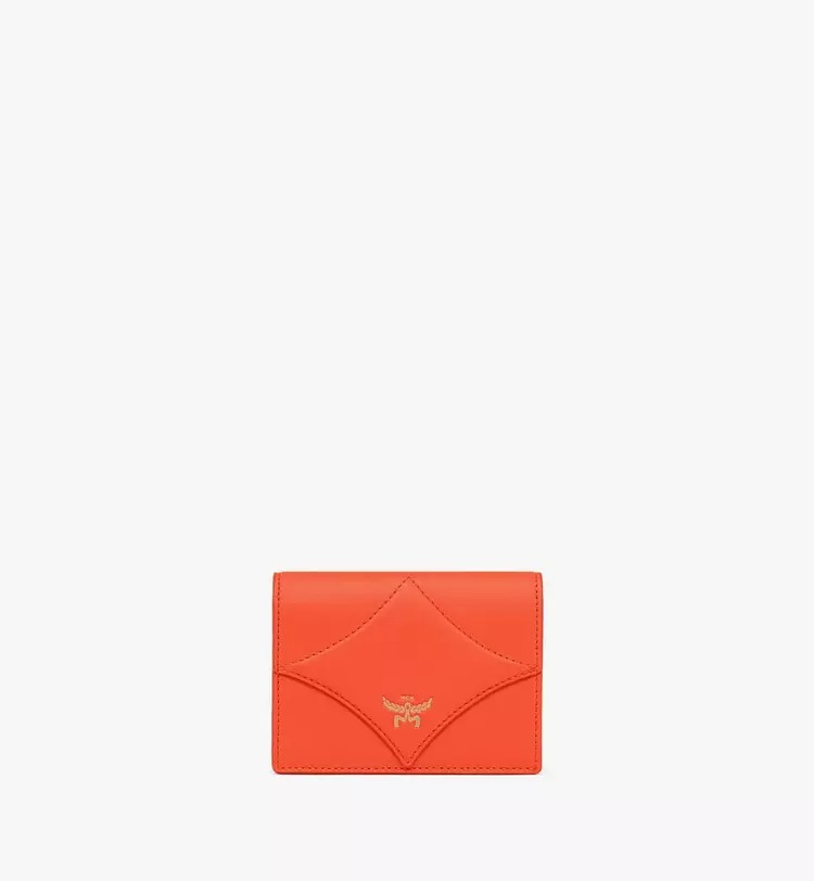 MCM Diamond Snap Wallet in Spanish Calf Leather - Orange-0