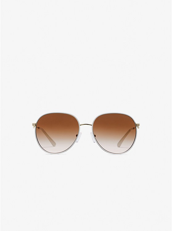Michael Kors Empire Aviator Sunglasses - Optic White-0