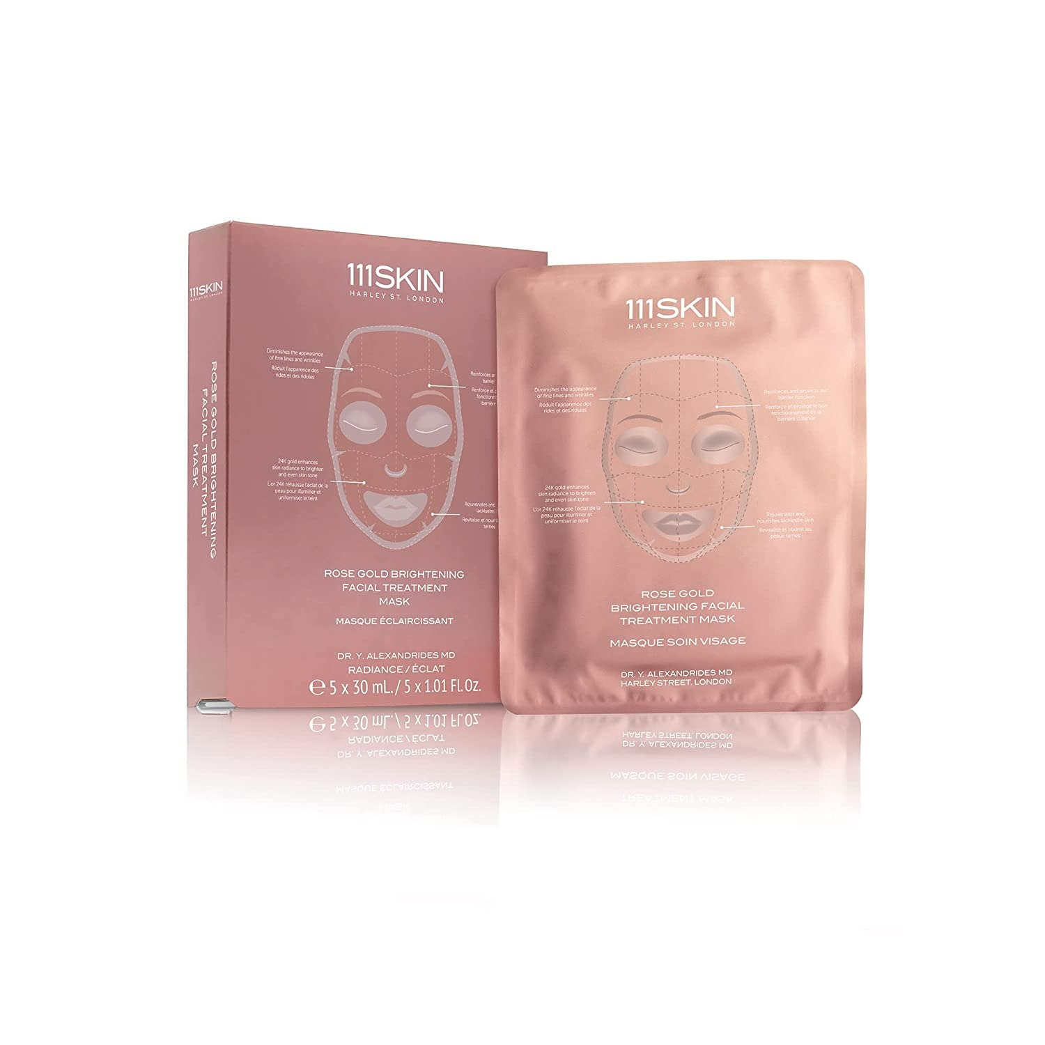 111SKIN Rose Gold Brightening Facial Treatment Mask - 5'li Set-0
