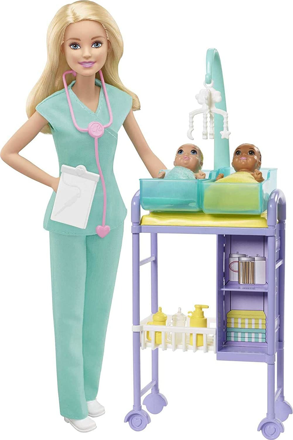 Barbie Careers Doll & Playset - Baby Doctor Theme with Blonde Fashion Doll-0