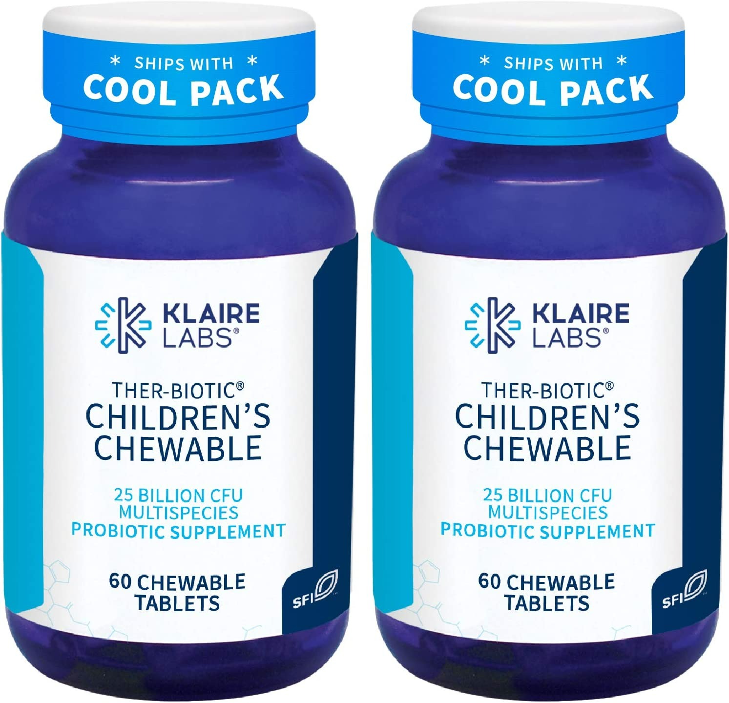 Klaire Labs Ther Biotic Children's Chewable Probiotic 2 Pack - 60 Tablet