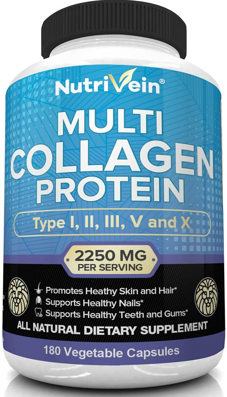 Nutrivein Multi Collagen Protein - 180 Capsules-0
