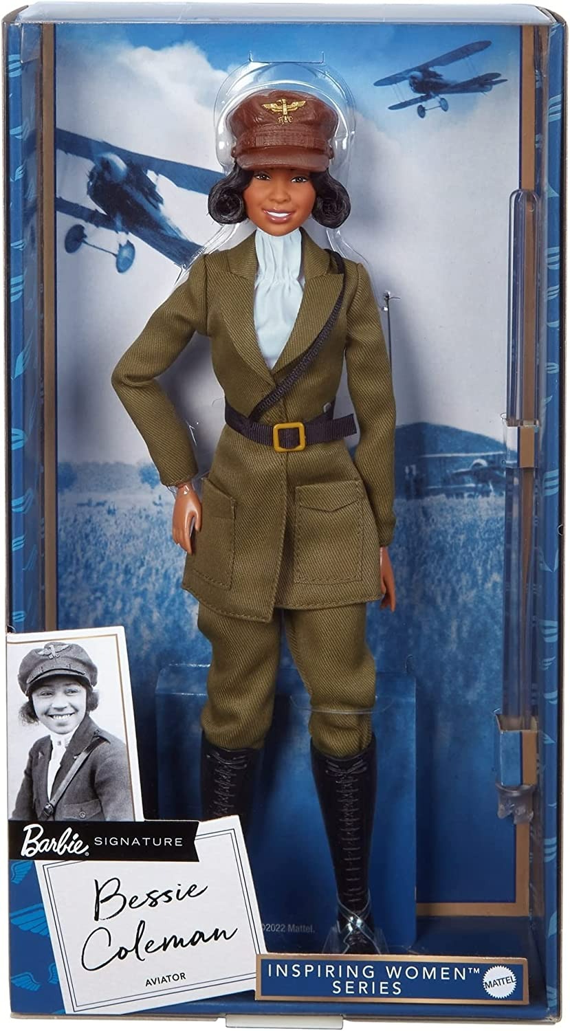 Barbie Inspiring Women Doll - Bessie Coleman Collectible Dressed in Aviator Suit-2