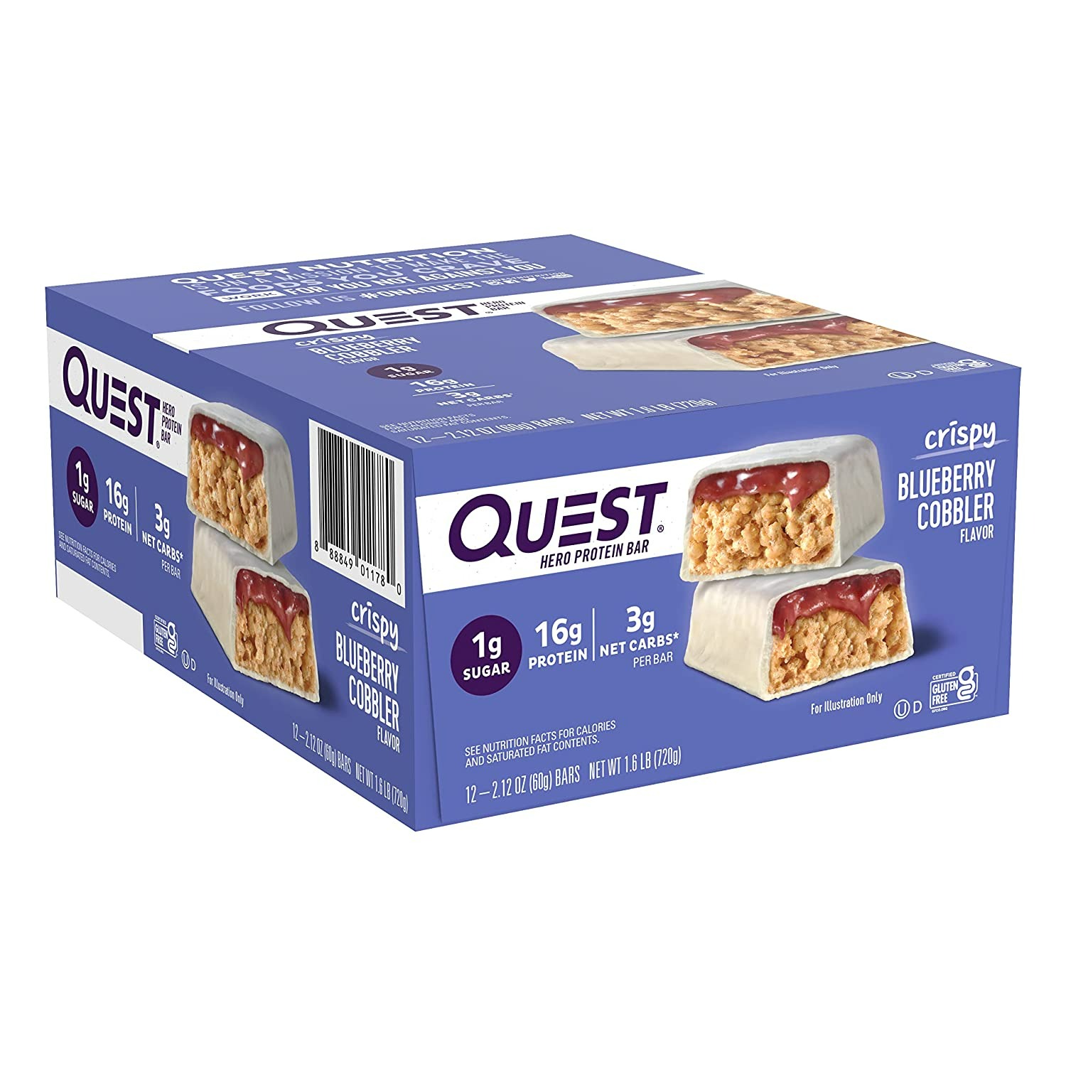 Quest Nutrition Blueberry Cobbler Hero Bar - 12 Adet-0