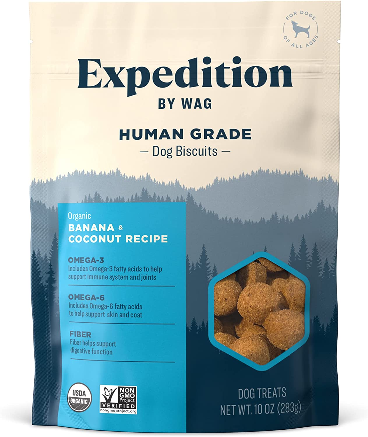 Wag Expedition Human Grade Organic Biscuits Dog Treats  - 10 Oz