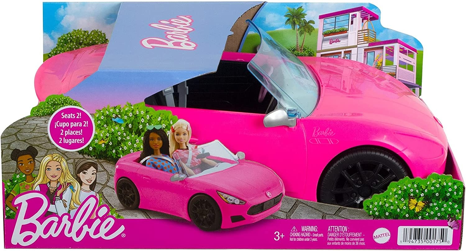 Barbie Toy Car - Bright Pink 2-Seater Convertible-2