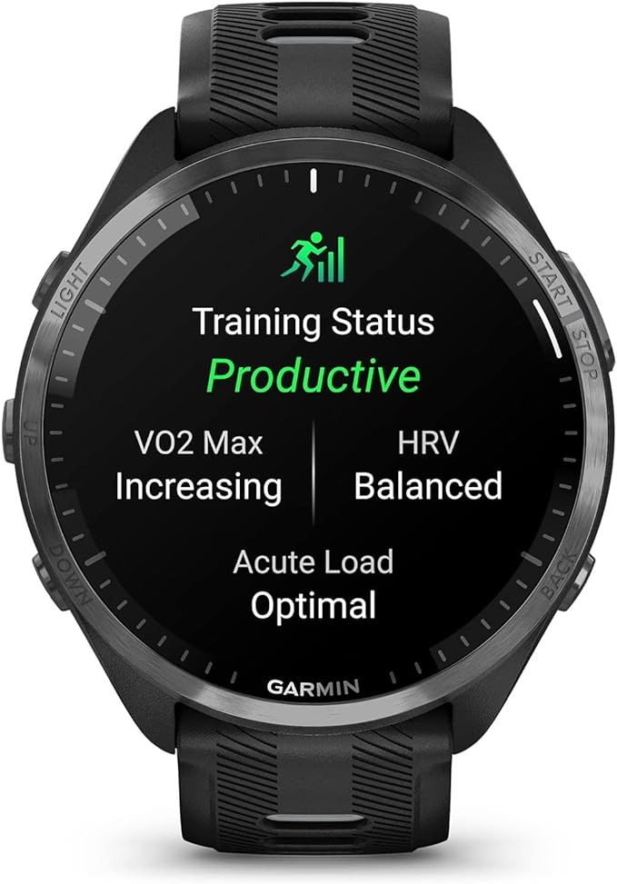 Garmin Forerunner 965 Running Smartwatch - Black and Powder Gray, 010-02809-00-1