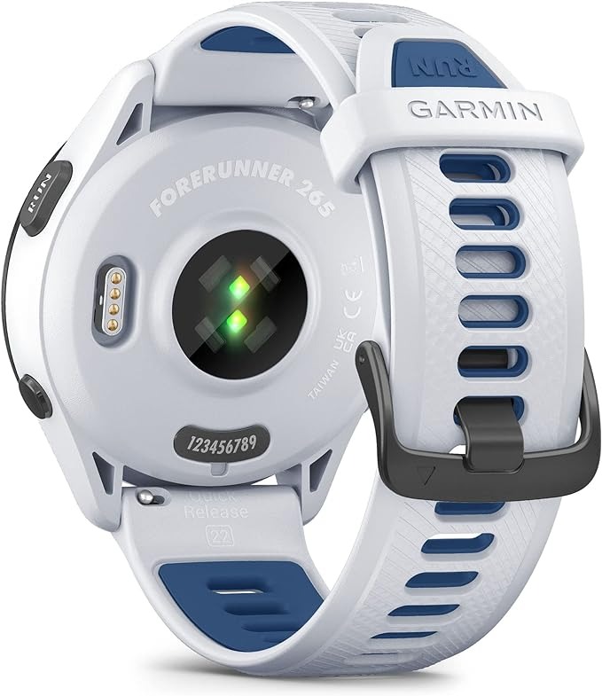 Garmin Forerunner 265 Running Smartwatch - Whitestone and Tidal Blue-1