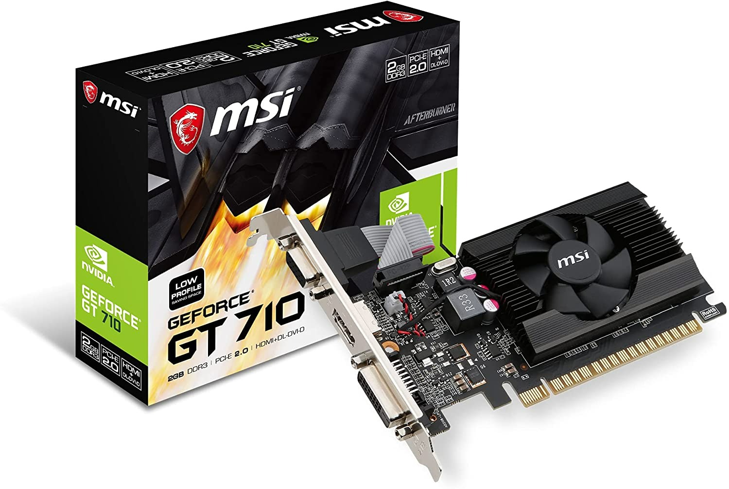 MSI GAMING GeForce GT 710 2GB GDRR3 64-bit HDCP Support DirectX 12 OpenGL 4.5 Heat Sink Low Profile Graphics Card-0