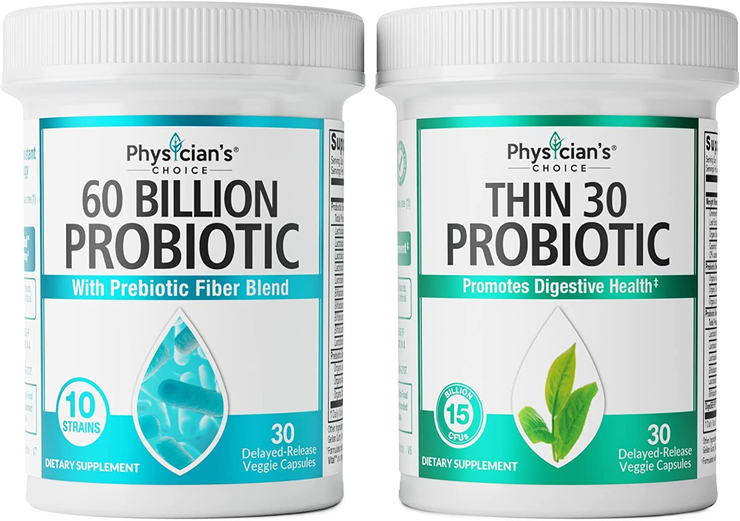 Physician's Choice 60 Billion Probiotic and Thin - 30 Probiotic Bundle