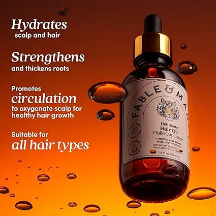 Fable and Mane HoliRoots Indian Hair Growth Oil. Strengthening Scalp Treatment - 1.8 Fl Oz-1